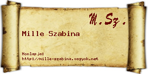 Mille Szabina névjegykártya